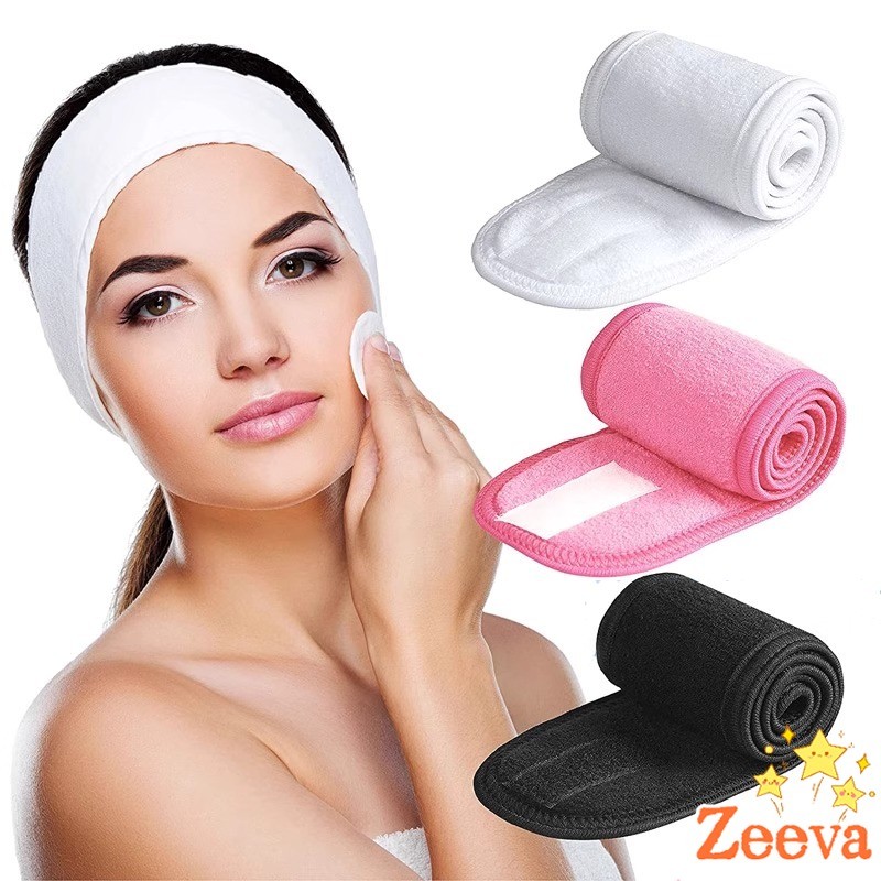ZEEVA ผ้าคาดผม ผ้าคาดผมแต่งหน้า ผ้าคาดผมนวดหน้า อาบน้ำ สีพื้น  Headband