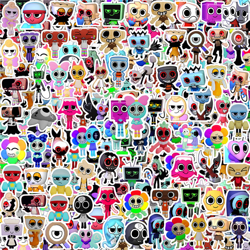 110Pcs/Set ★★★ Dandy's World Q-3 3D Mini Diary Manual Stickers ★★★ DIY Fashion Scrapbooks Album Decor Decals Stickers（Size：2~3cm）
