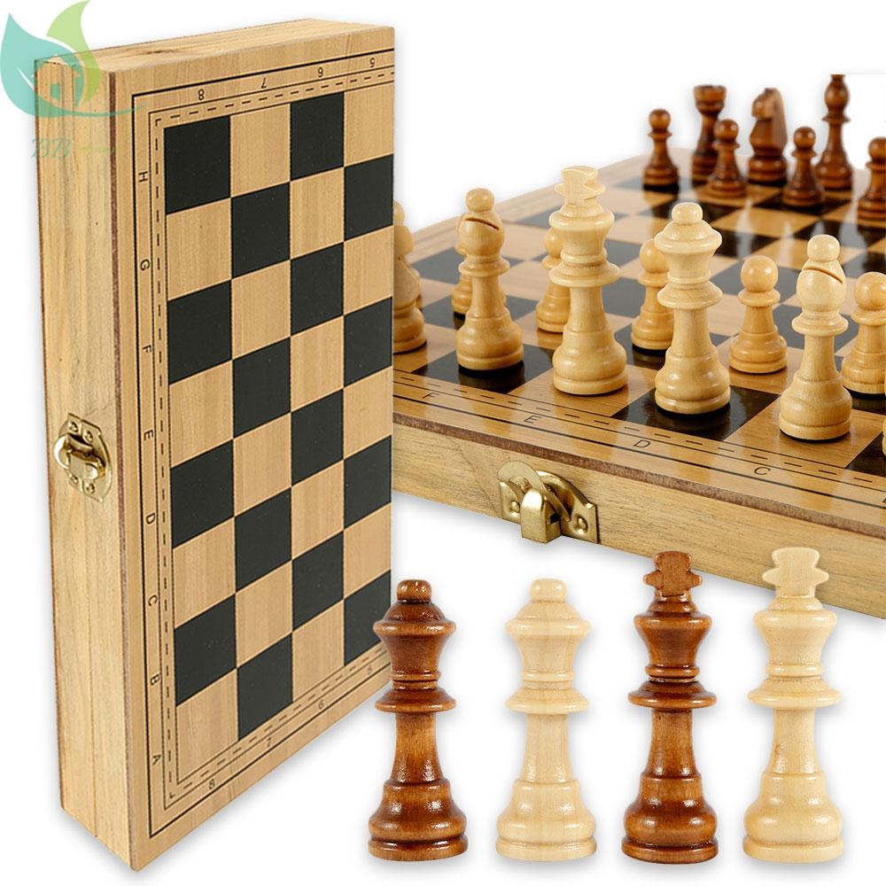 Woon Chess Set ชุดเกมกระดานหมากรุกพับได้ ชุดหมากฮอสหมากรุกแบบพกพา ชุดหมากรุกเริ่มต้น SHOPQJC6458