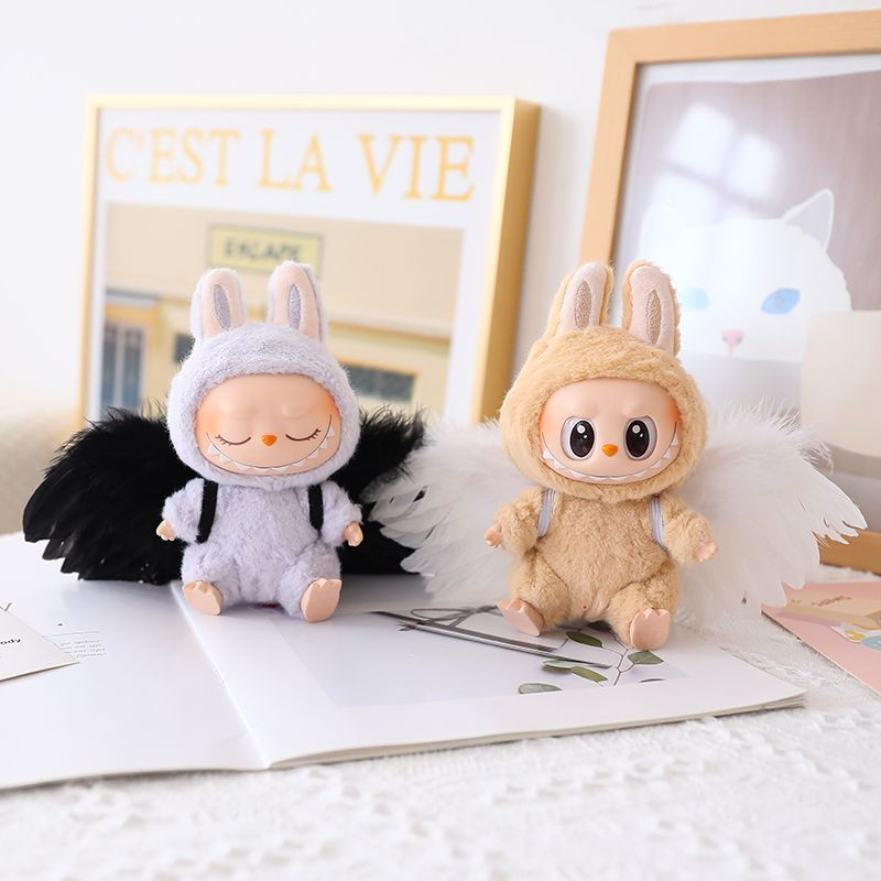 (ไม่มีตุ๊กตา) สําหรับ 17 ซม. Labubu v1/v2 ตุ๊กตาตุ๊กตาชุด Labubu นั่ง Party ตุ๊กตา Feather ปีก Angel อุปกรณ์เสริมปีก Feather ของขวัญวันเกิด