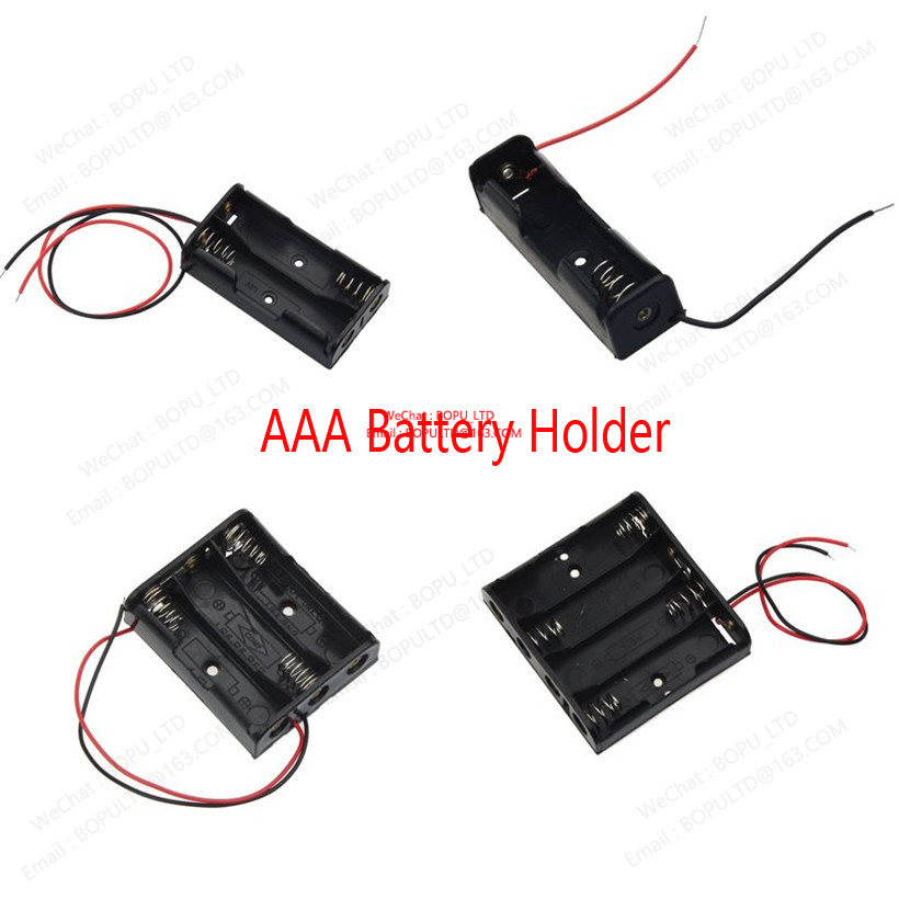 AAA Battery Storage Case กล่องเก็บของพลาสติกพร้อมตะกั่วสายไฟสําหรับ 1 2 3 4 Slot AAA 1.5V แบตเตอรี่ใหม่