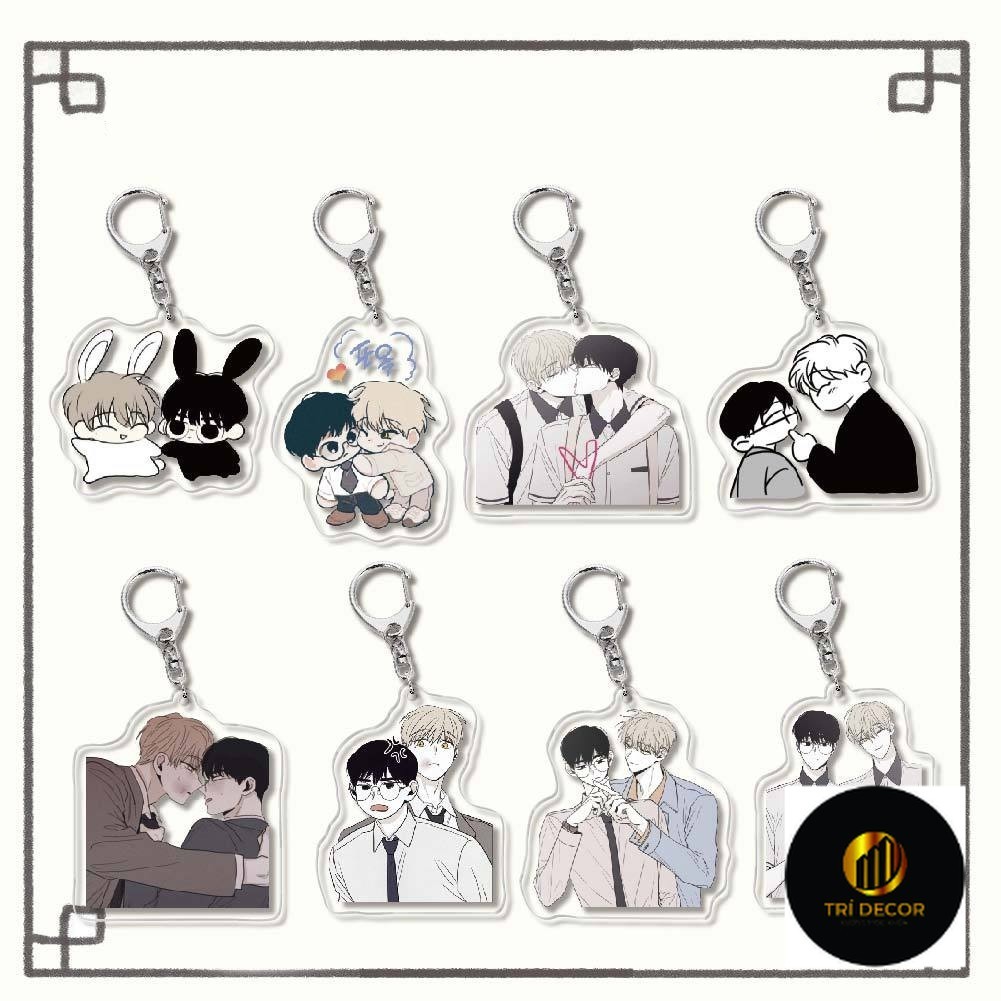 CHECKMATE พวงกุญแจพิมพ์ manhwa BL อะนิเมะ chibi micha arclic ที่ไม่ซ้ํากันของขวัญ