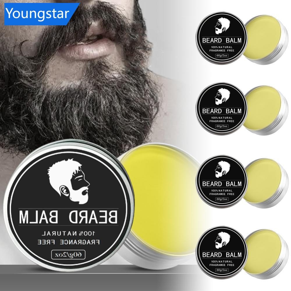 FYG Professional Men Beard Growth Kit ธรรมชาติ Beard Balm Wax Moisturizing Dashing Gentlemen ทําความสะอาดเคราจัดแต่งทรงผม Care ครีม
