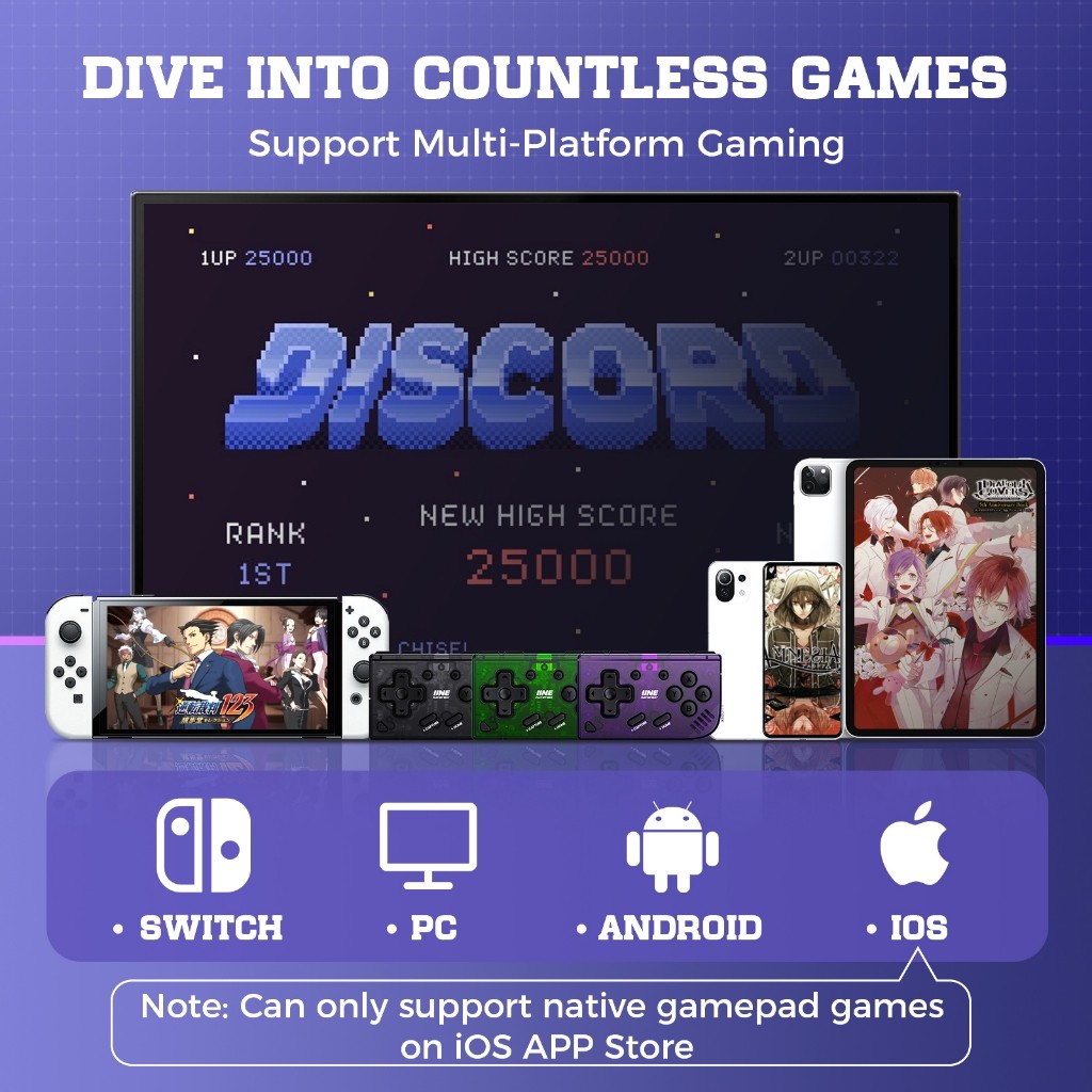 Iine Mini Retro Ananke controller/ ฟังก์ชั่นเทอร์โบและจอยสติ๊กแบบถอดเปลี่ยนได้และคอนโทรลเลอร์ D-pad และหลายแพลตฟอร์มและปุ่ม ZL และ ZR - รูปที่ 4