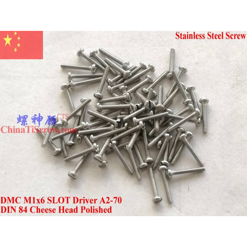 DIN 84 stainless steel M1.0 Screws M1x2 M1x2.5 M1x3 M1x4 M1x5 M1x6 M1x8 M1x10 M1x12 Cheese Head A2-7