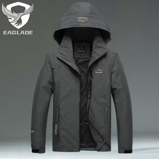 EAGLADE Outdoor Bomber Jacket Waterproof Windbreaker for Men Scratch Resistant 1898 in Dark Grey E05