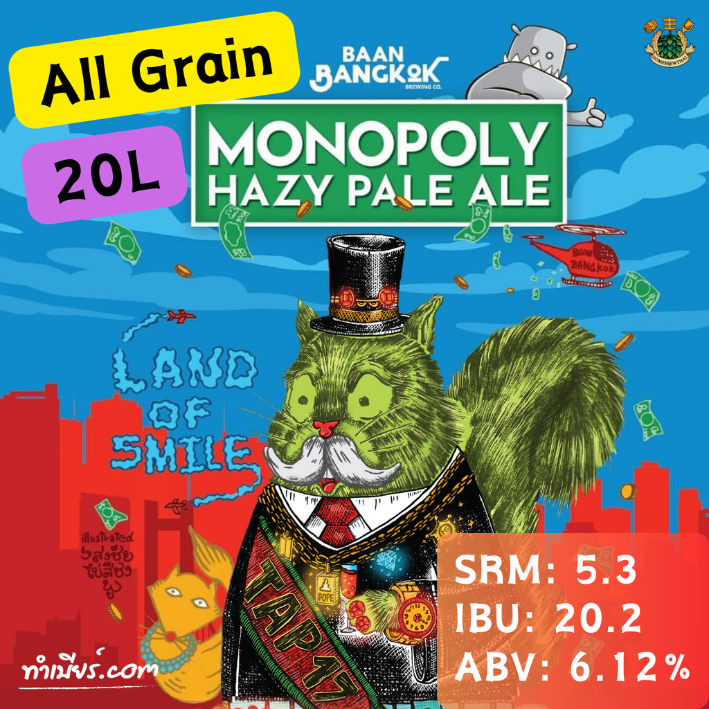 ชุดวัตถุดิบทำเบียร์ Monopoly (20ลิตร)