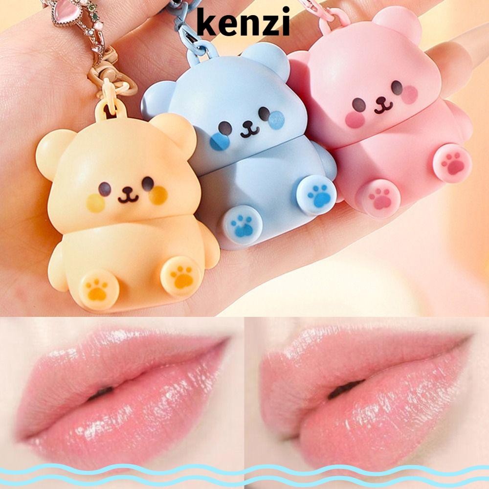 Kenzi ลิปบาล์มหมีน้อย, ลิปกลอสป้องกันการแห้ง 4 มล., แบบพกพาป้องกันรอยแตกให้ความชุ่มชื้นด้วยพวงกุญแจลิปสติกสําหรับเด็ก