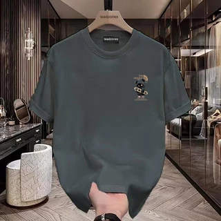 Basi💥 เสื้อดำ เสื้อ oversize สกรีนหน้าหลัง ลาย THE VIOLENT BEAR มิติ ผ้าคอตตอน 100% เนื้อผ้าเกรดพรีเมียม คอกลม ใส่สบาย
