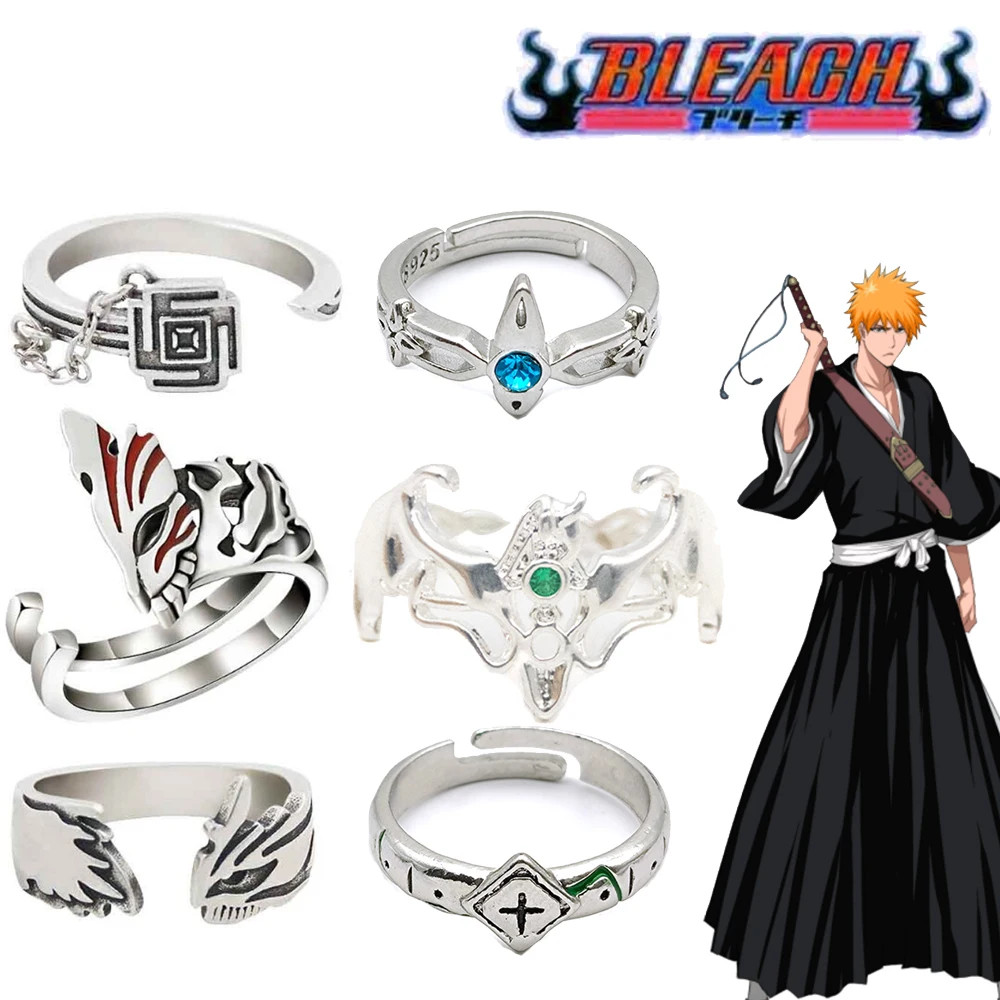อะนิเมะ Bleach Kurosaki Ichigo แหวน Hitsugaya Toushirou Ulquiorra Cifer คอสเพลย์เปิดแหวนเครื่องประดั