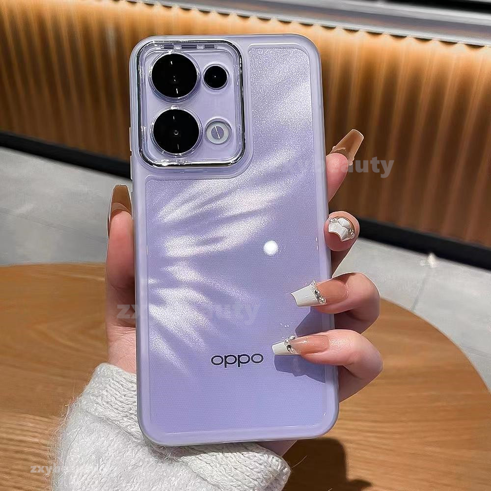 สําหรับ OPPO Reno 14 13 Pro 13F 14F 5G 2025 เคสโทรศัพท์ Soft Clear Square Plated สําหรับ Reno13 13Pro Reno13Pro Reno13F 14Pro Reno14 Reno14F คู่ซิลิโคนกรณีโปร่งใส