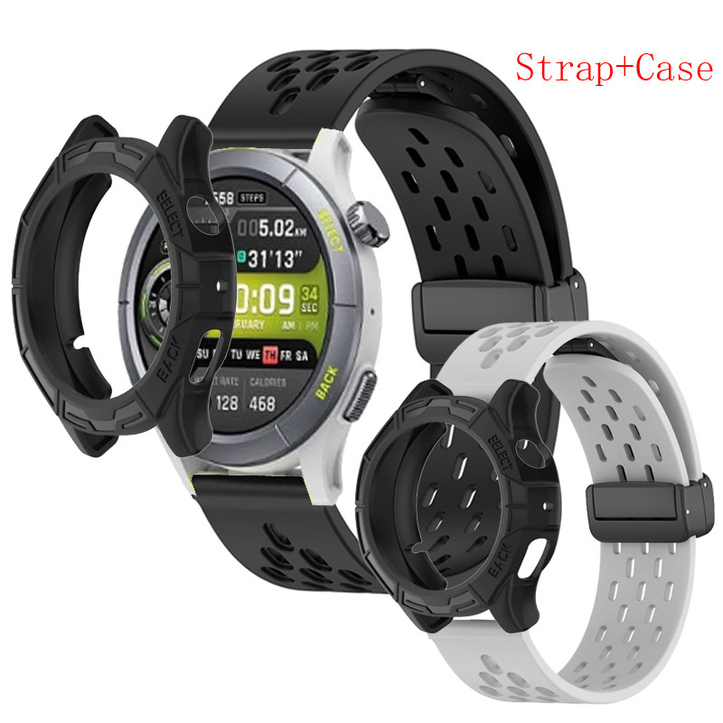 สําหรับ Amazfit Cheetah Pro Strap + Case Smart watch Soft Cover ป้องกันกันชน Easyfit ซิลิโคนเข็มขัดกีฬา