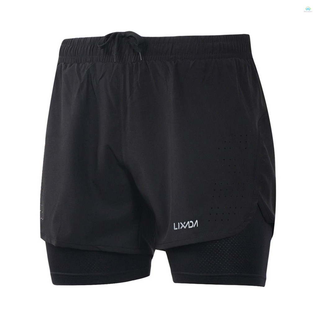 【จัดส่งด่วนในพื้นที่】ท้องถิ่นกางเกงขาสั้นกีฬาผู้ชาย 2-in-1 Running Shorts Quick Drying Breathable Ac