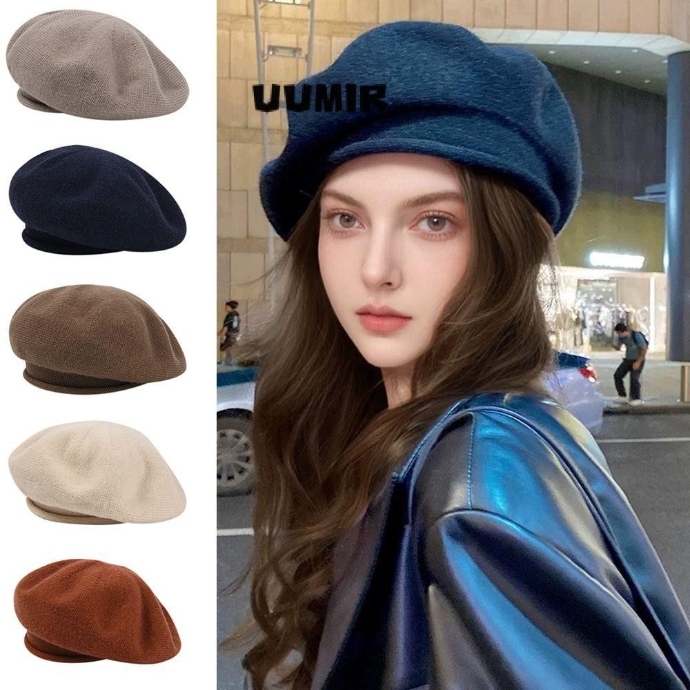 Uumir หมวกแปดเหลี่ยม, หมวก Newsboy ระบายอากาศกันลม, แฟชั่นสีทึบอเนกประสงค์ฤดูหนาวหมวกหมวกฤดูใบไม้ร่วงและฤดูหนาว