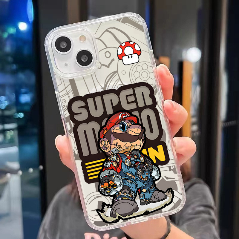เคสโทรศัพท์หรูหราแบบไร้สายชาร์จได้สำหรับ IPhone 13 15 7Plus 16 14 12 11 Pro MAX 8 6 7 6S Plus X XR XS มาริโอซีรีส์ ราคา ถูกที่สุด ดีลบีเคเค แกลเลอรีภาพที่ 5