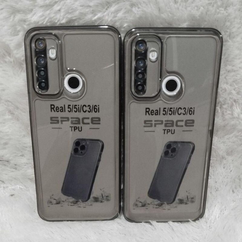 SoftCase Clear Black Realme 5/5i/C3/6i Casing Space Original Mobile Phone Protector