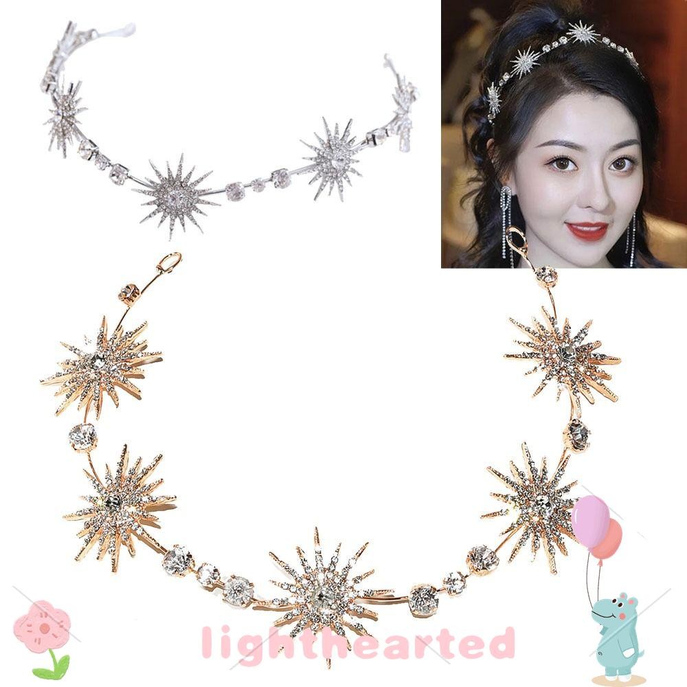 Lighthearted Star Headpieces Crown Luxury Queen Crown เจ้าสาวงานแต่งงานคริสตัล Headbands