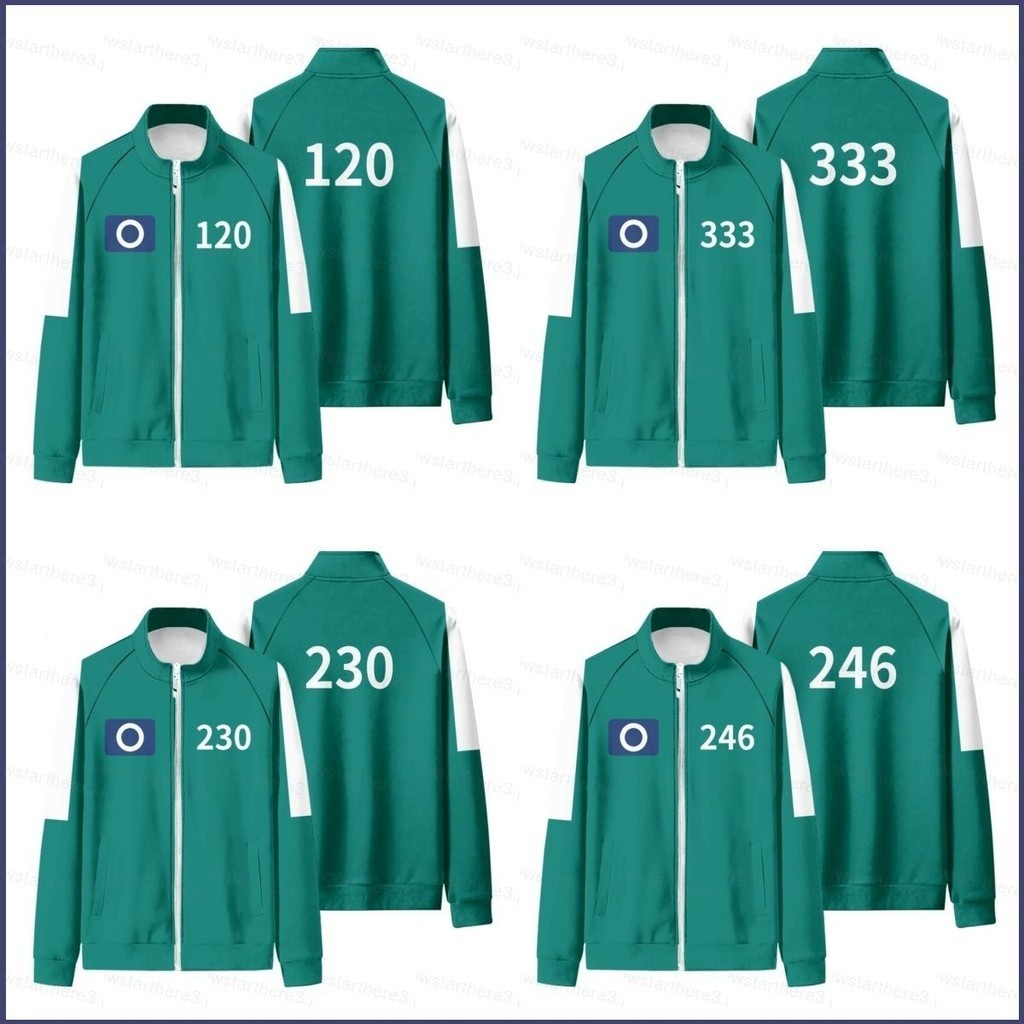 Squid Game Season 3 หมายเลข 246 230 120 333 แสดงซิปเสื้อกันหนาวเสื้อแจ็คเก็ต Unisex Top