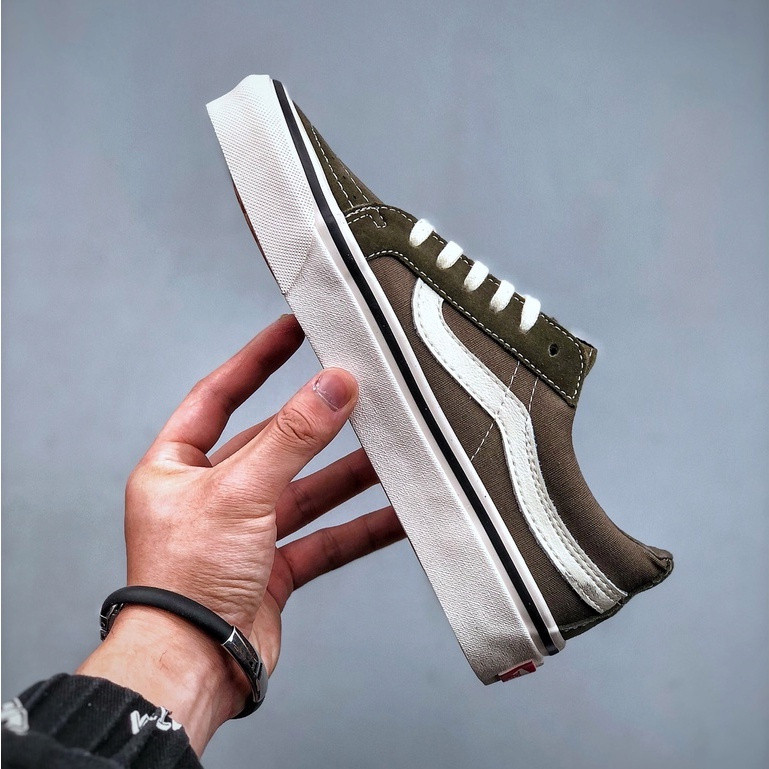 Vans Sk8-Baja รองเท้าผ้าใบลําลองทหารสีเขียว