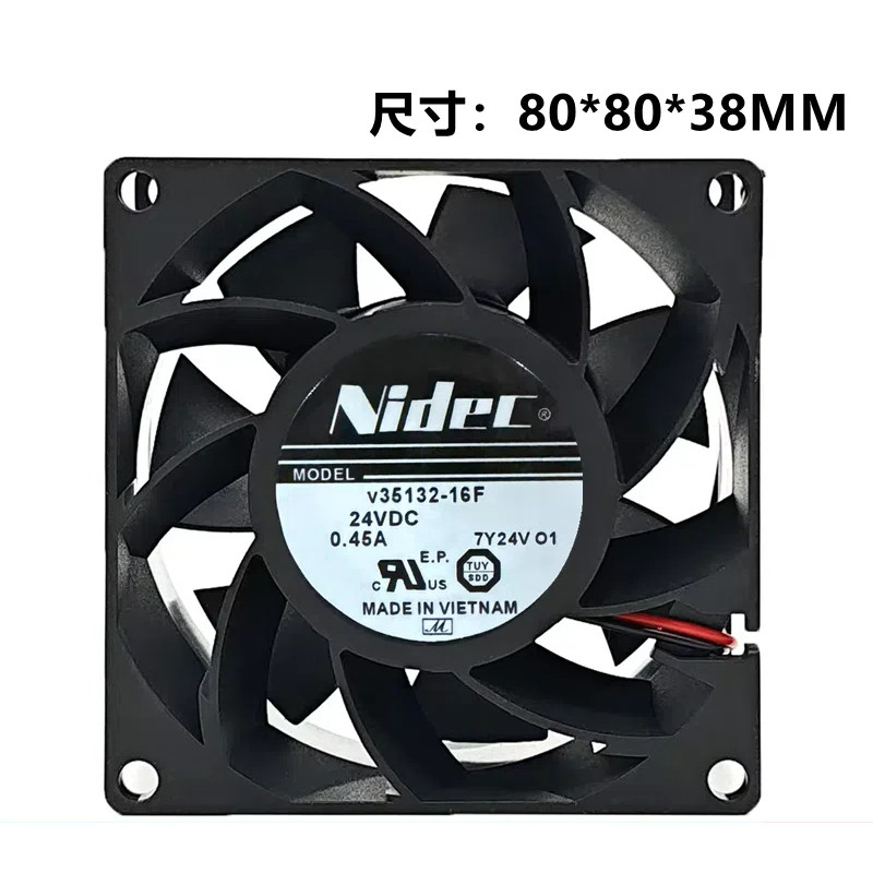 V35132-16F 24V 0.45A Nidec Nidec 8 ซม. 8038 พัดลมระบายความร้อนอินเวอร์เตอร์