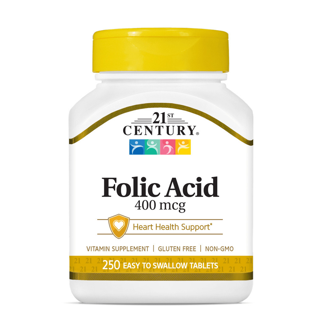 21st Century Folic Acid 400 mcg. (250Tablets) โฟลิค