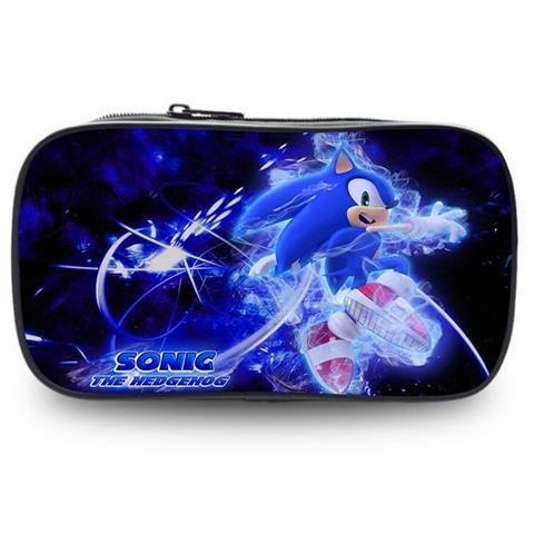 กระเป๋าดินสอ Sonic the Hedgehog สำหรับนักเรียน กระเป๋าเก็บเครื่องเขียนความจุขนาดใหญ่