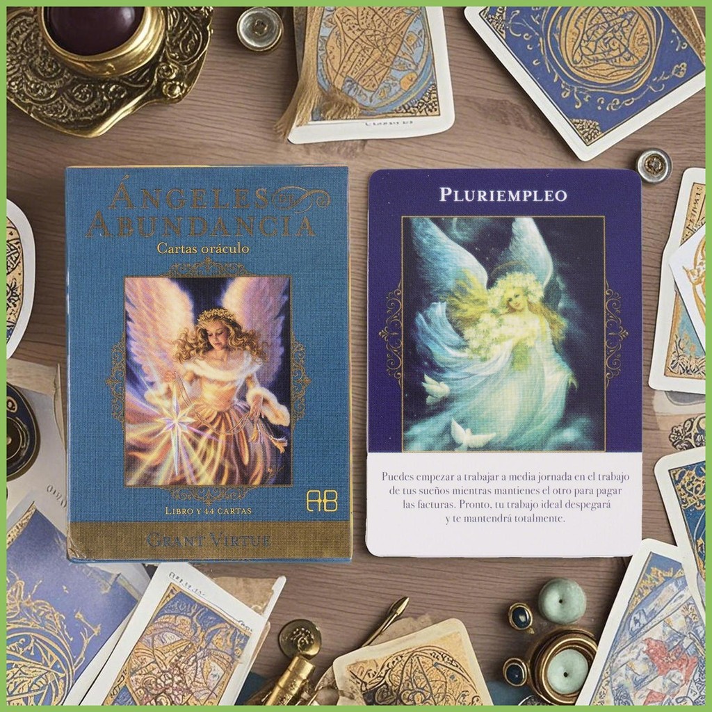 Oracle Card Deck Fortune-telling เกม 44-Cards สเปน Edition Abundance Angel ท่องเที่ยวสําหรับครอบครัว