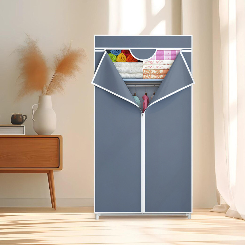 ตู้เสื้อผ้าซิปรูปตัว T กันฝุ่น ตู้เสื้อผ้า 70/90/105CM ราคาถูก จุได้มาก+มีซิป ตู้เสื้อผ้าหอพักนักเรียน