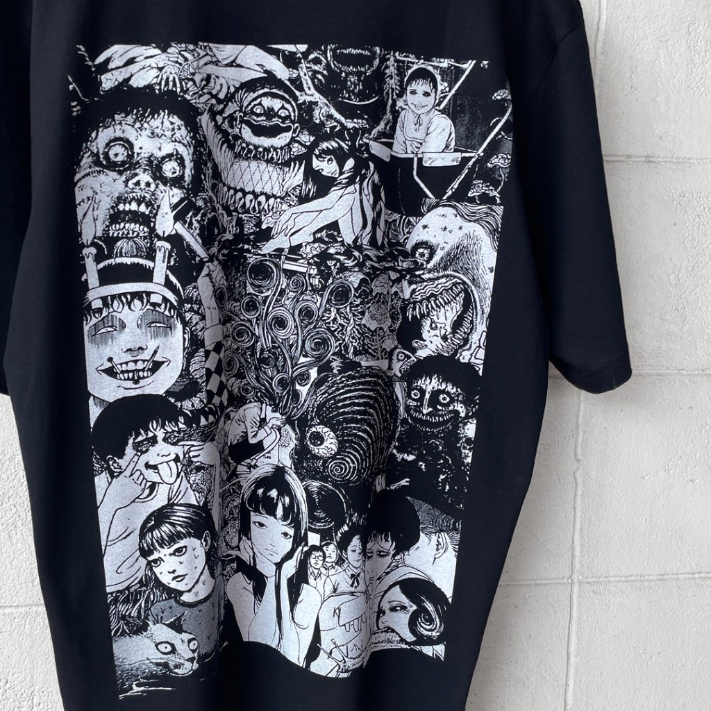 💟 HOT เสื้อยืดลายการ์ตูน มังงะ อนิเมะญี่ปุ่น JUNJI ITO  สตรีทแฟชั่น คอกลม แขนสั้น UNISEX เสื้อยืดผู้