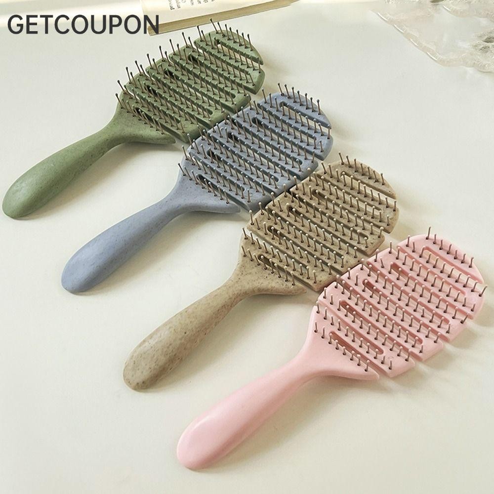 GETCOUPON Degradable Vented Hair Brush, Scalp Massage Straight Hair Detangling Brush, Dual-use Hair 