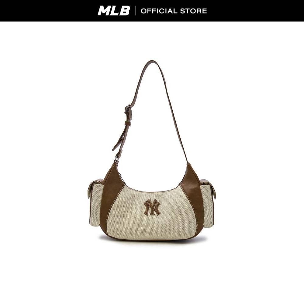 MLB กระเป๋าสะพายไหล่ ยูนิเซ็กส์ Canvas Vintage Cargo Shoulder Bag รุ่น 3ABQBV15N 50CRD สีดาร์กครีม