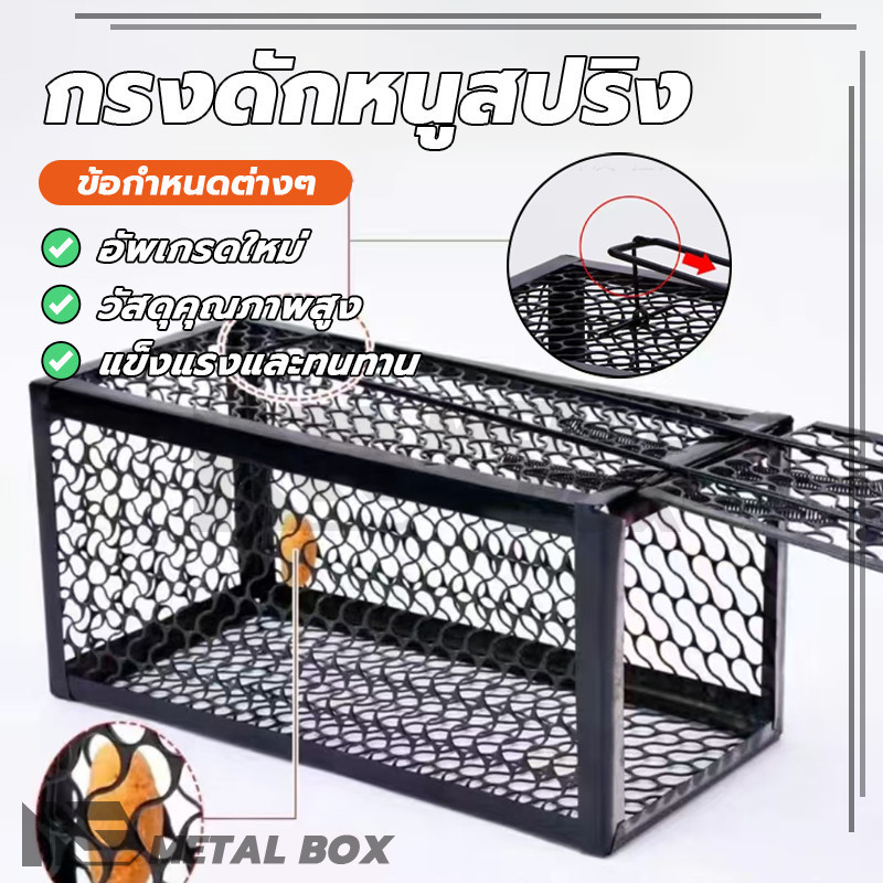 กรงดักหนูสปริงคุณภาพสูง กรงดักหนูสปริง กรงดักหนูนา แรงกัดที่เพิ่มขึ้น ปิดเร็ว ตาข่ายเข้ารหัส ทนทานต่อแรงกดได้ดี