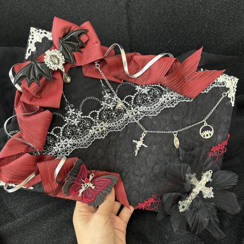 .Dark Pain กระเป๋าวัสดุ Tie Board ชุดสไตล์ใหม่ Gumei Props อุปกรณ์เสริมวัสดุพื้นหลังกระเป๋าตกแต่ง#ZTB0507#
