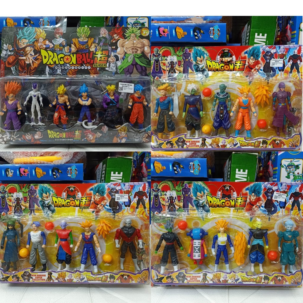 Songuku 7 Dragon Ball ของเล่น Blister ชุด 5 ชิ้น Dragon Ball Superman ตัวละครพร้อมขาตั้งหลายรุ่น