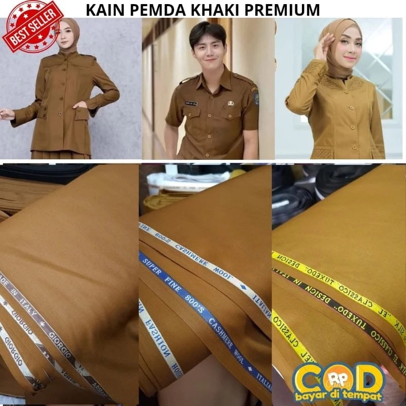 KATUN ผ้าพื้นเมืองวูลพรีเมี่ยมสีกากี วัสดุชุดข้าราชการภาค PNS PDH ASN ผ้าคอตตอนพื้นฐาน