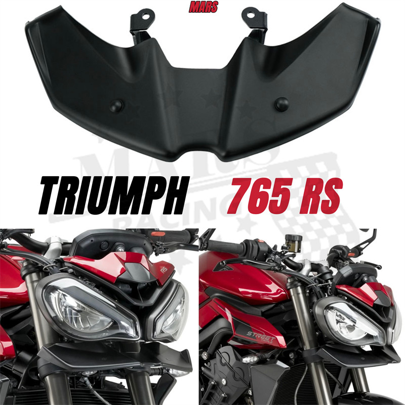 สําหรับ TRIUMPH STREET TRIPLE 765RS 765 RS 2023 2024 2025 moto2 STREET TRIPLE 765RS กีฬาสปอยเลอร์ด้านหน้า Winglet Aerodynamic Wing Kit สปอยเลอร์ Wind Wing Downforce Naked Forntal สปอยเลอร์