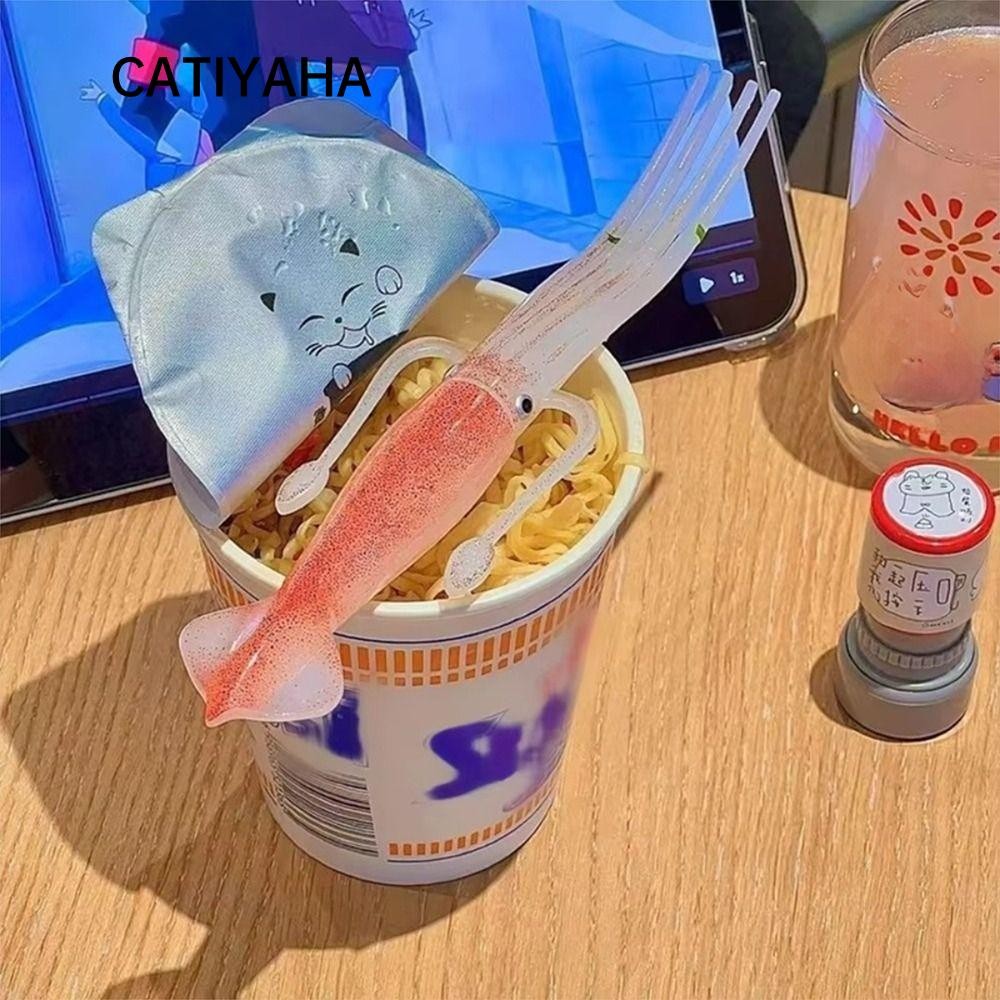 CATIYAHA Octopus Noodle Fork, 3-in-1 Portable Food Picks, Simple Cooking Tools Heat-Resistant Squid-