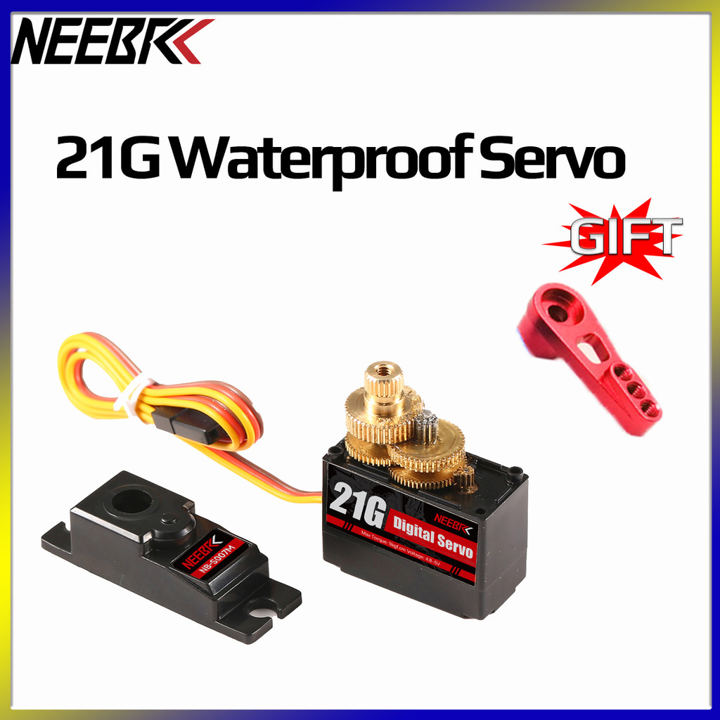 NEEBRC 21G ดิจิตอลกันน้ําเกียร์โลหะ Servo 25T โลหะ Servo Arm สําหรับ 1/14 1/16 MN82 MN78 MN99S Hyper