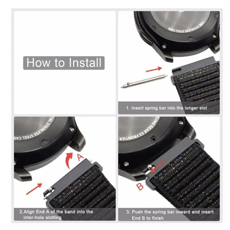 สายรัดไนลอนระบายอากาศขนาด 22 มม. สําหรับ Huami Amazfit Bip 6 Bip6 - รูปที่ 5