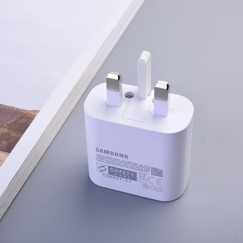 Samsung 25W PD UK Super Fast Wall Charger Power Adapter สําหรับ Galaxy S24 Ultra Plus S23 S22 พับ 6 