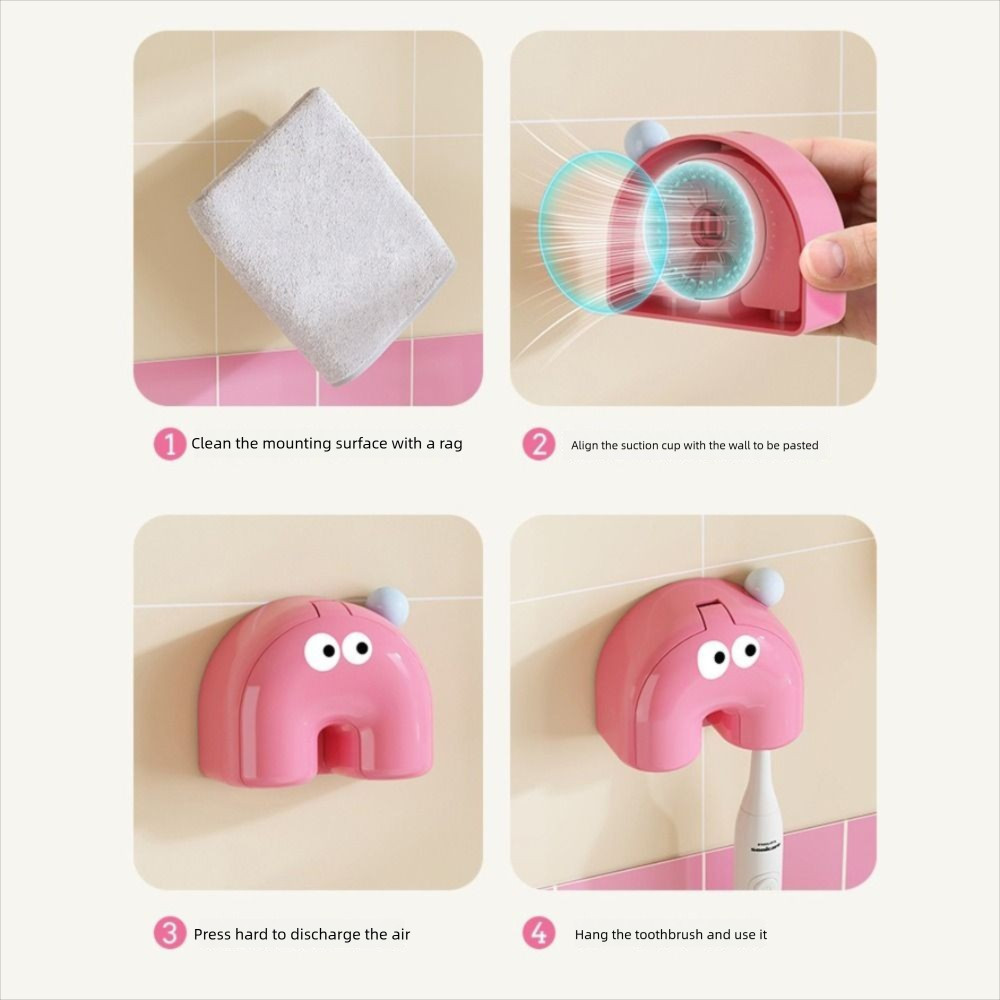 ลี่ ที่ใส่แปรงสีฟัน,ออแกไนเซอร์แปรงสีฟันมัลติฟังก์ชั่ติดผนัง,ติดตั้งง่ายกาวตนเองฝุ่นหัวแปรงสีฟันฝาครอบป้องกันห้องน้ําในครัวเรื - รูปที่ 5