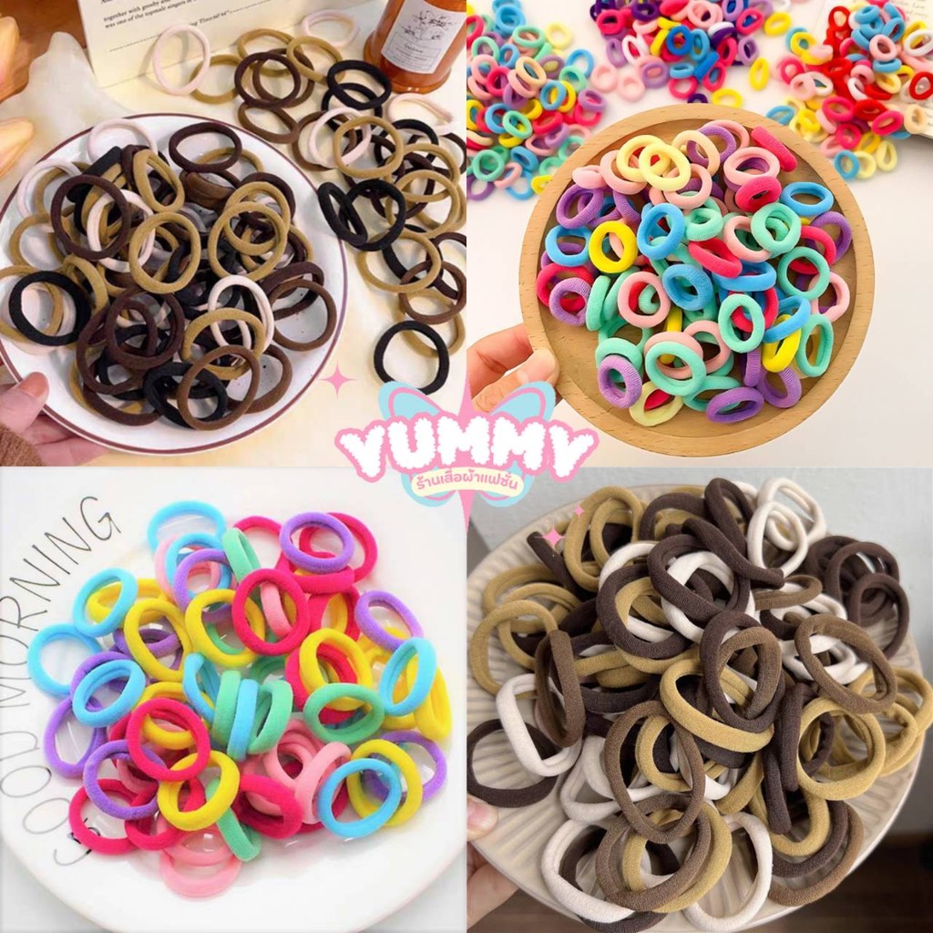 🎀Yummy Shop🎀(TM-14/TM-15) หนังยางสองขนาด สไตล์เกาหลี 1ชิ้น / 1บาท ยืดมัดได้ดี