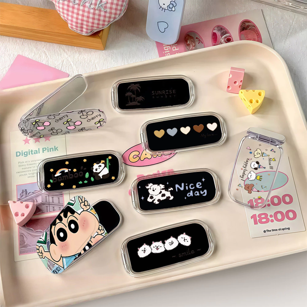 🚚COD🚚 การ์ตูนน่ารัก Holder ขาตั้งโทรศัพท์มือถือ กระจกพับได้ พับได้ สากล / แบบพกพา ที่มองไม่เห็น ที่วางโทรศัพท์ตั้งโต๊ะ thumbnail 7