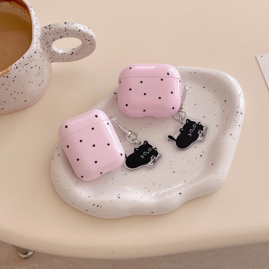 สําหรับ เหมาะAsaki AK-PODSPRO เคส Case เคสหูฟัง Minimalist Pink Dots