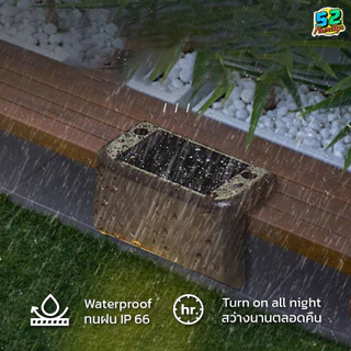 ไฟโซล่าเซลล์ Solar light 3 LED ไฟติดคานกำแพงโซล่า แสงเหลือง/แสงขาว กันฝน เปิดปิดอัตโนมัติ ไฟติดบันได ไฟกำแพง. ไฟรั้ว.