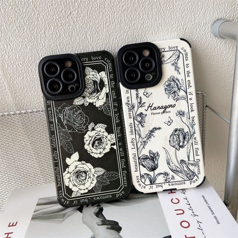 French Rose Apple 14/13/12pro/8plus เคสโทรศัพท์ iPhone11 Premium XS Soft 67P กันกระแทก xr