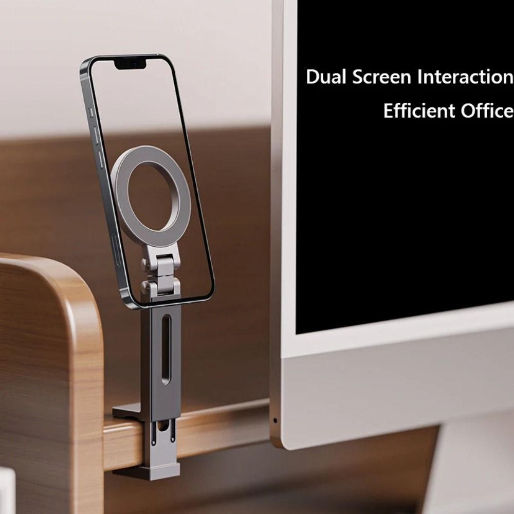 TUMZAP ที่วางโทรศัพท์เครื่องบิน, ที่วางโทรศัพท์แบบแม่เหล็กยืดหยุ่นแบบพับได้, ขายึดปรับได้มัลติฟังก์ชั่น 360° Rotation Hands-Free Desk Phone Clip Bracket Flight - รูปที่ 4