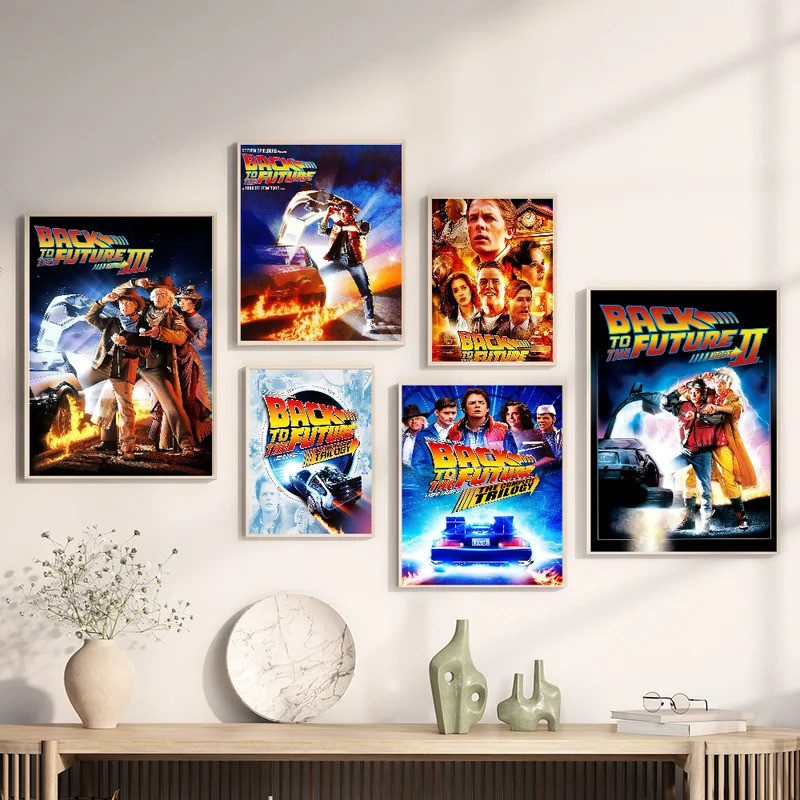 B-Back To The F-Future 1 2 3 Movie Anime Posters Sticky HD Quality Wall Art Retro Posters For Home K