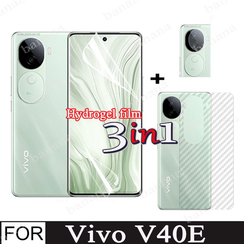 Vivo V40e ป้องกันหน้าจอฟิล์มไฮโดรเจลนุ่มสําหรับ Vivo V40 V30e ด้านหน้า Flim + Back Flim + เลนส์กล้อง