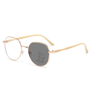 Progressive Photochromic Multifocal Far Sighting Glasses Anti Blue Light แว่นกันแดดกลางแจ้งสำหรับการดูใกล้และไกล